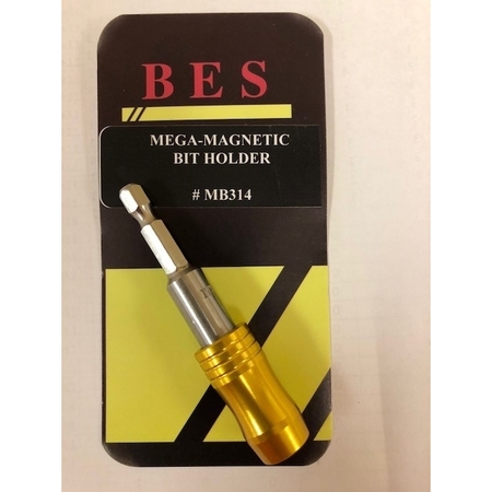 BES MANUFACTURING Mega-Magnetic Bit Holder. 1/4" Hex Shank MB314